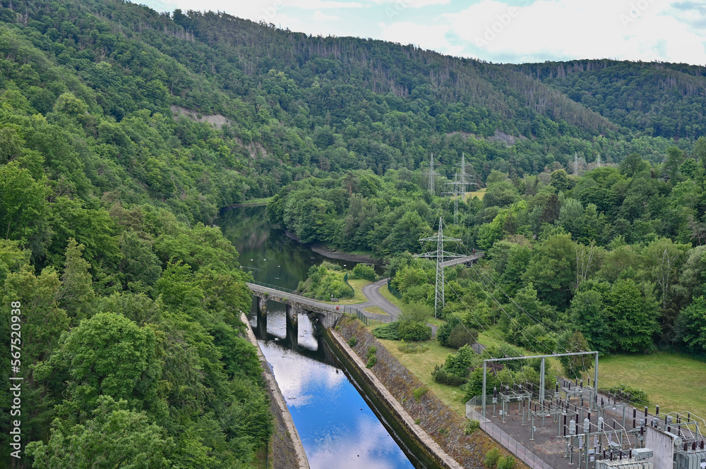 View from the dam on the river Eder