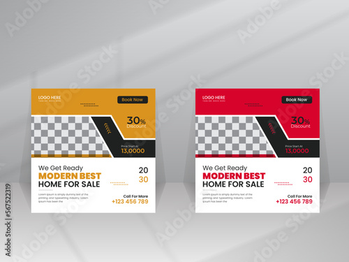 Real estate Luxury home sale Social media marketing flyer web banner template