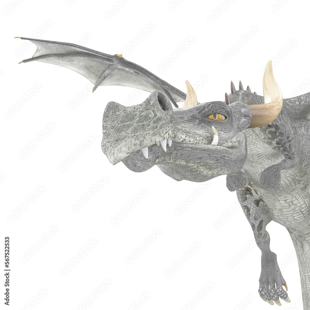 Fototapeta premium green dragon cartoon in a white background