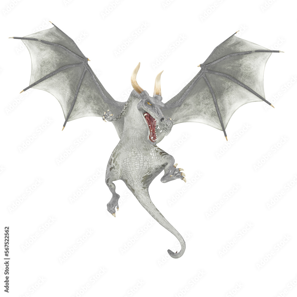 Fototapeta premium green dragon cartoon in a white background