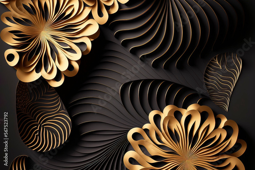Gold and black patterns lux...