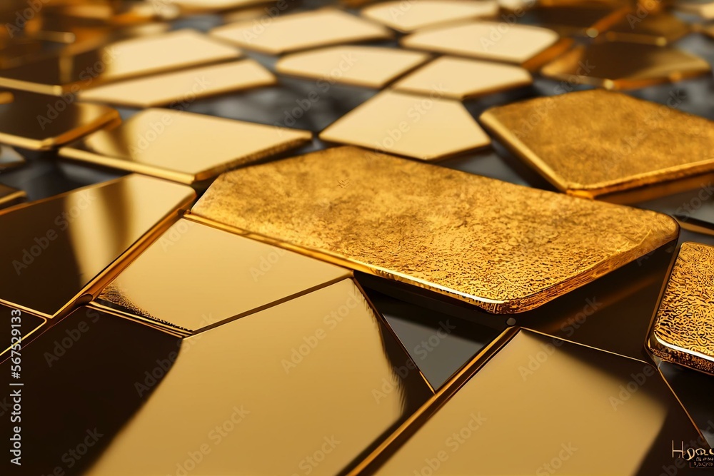 Gold chart business background with golden bull and bear, Generative AI ...
