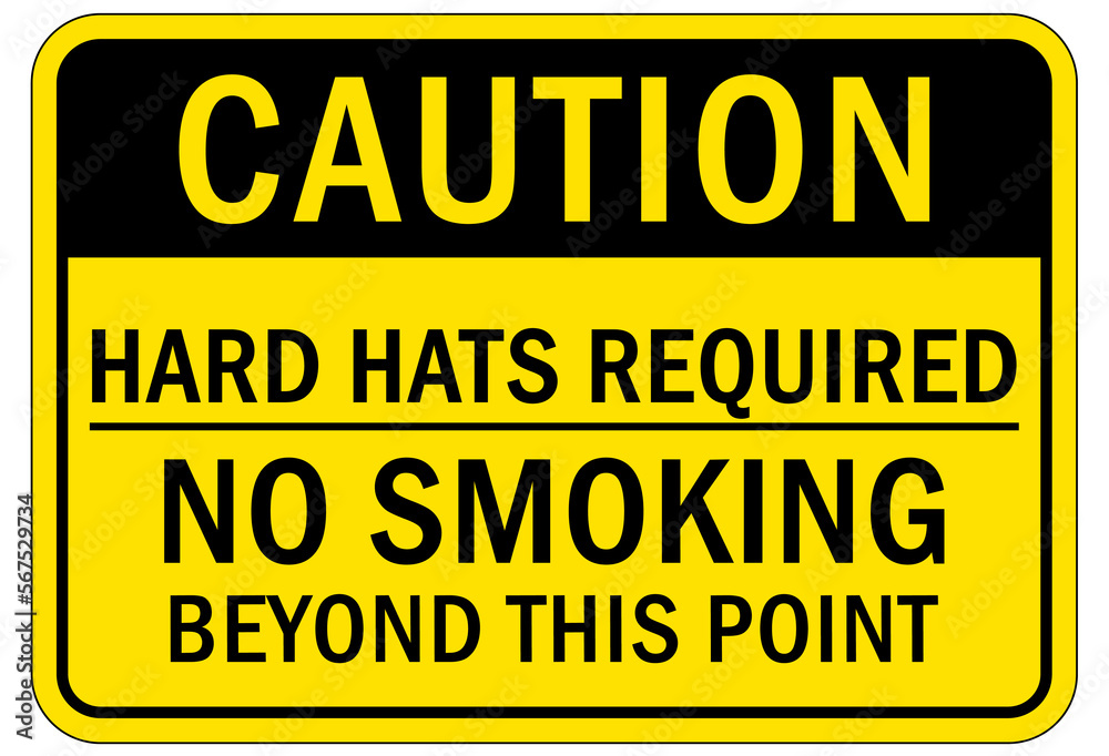 Protective equipment sign and labels hard hat