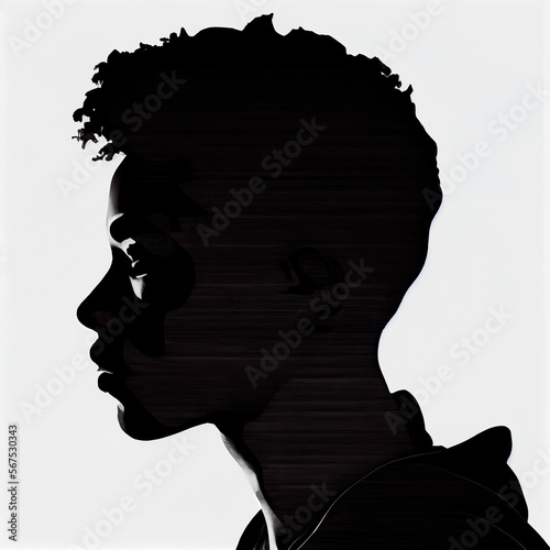 Black man silhouette Illustration created by Generative AI technology