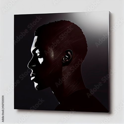 Black man silhouette Illustration created by Generative AI technology