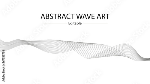 Black abstract wavy lines. Digital future technology concept. vector illustration.