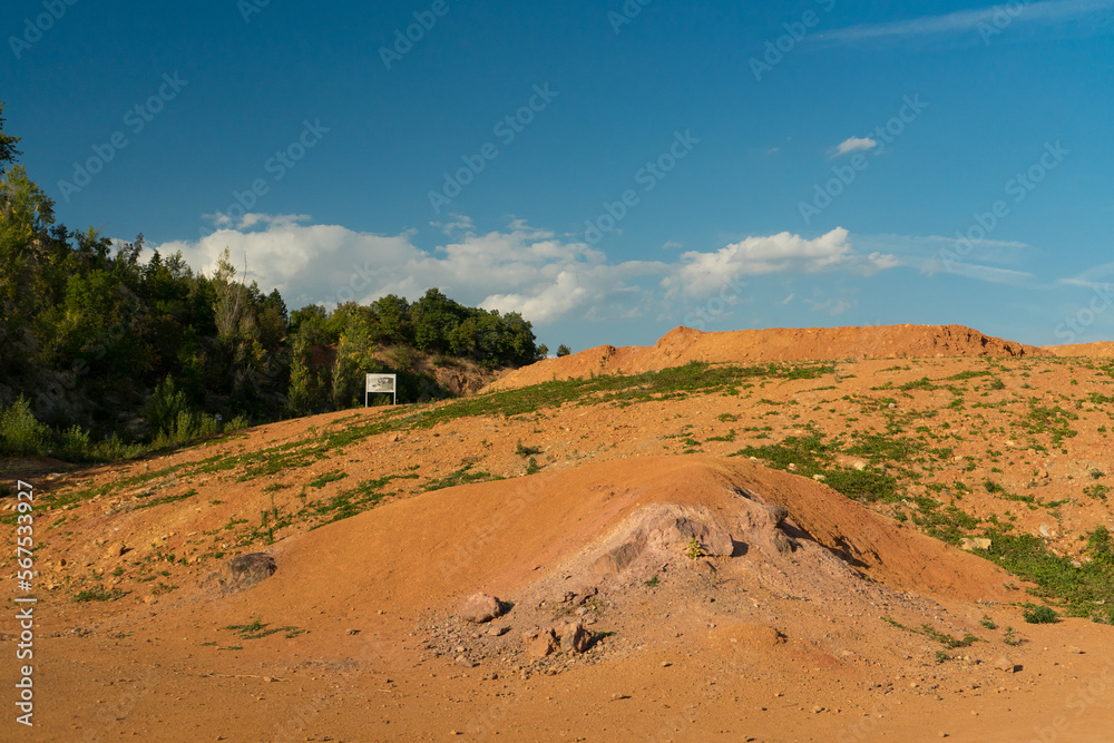 The landscape of a bauxite mine