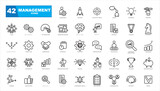 Simple Set of Business Management. Set contains such Icons as Vision, Mission, Values, Human Resource, Experience and more.