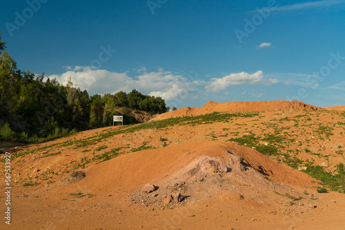 The landscape of a bauxite mine