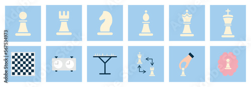 Chess game vector set vector design. Vector illustration.
