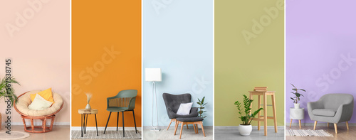 Set of minimalist interiors...