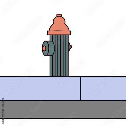 fire hydrant, gray color, vector illustration