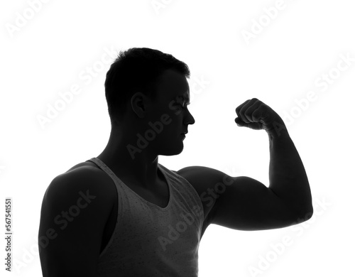 Silhouette of sporty young ...