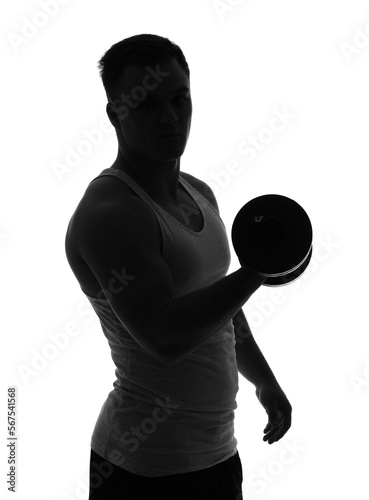 Silhouette of sporty young ...
