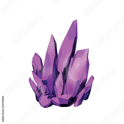 Crystal gems game assets collection, Cartoon Magic gemstones and Natural minerals, vector illustration
