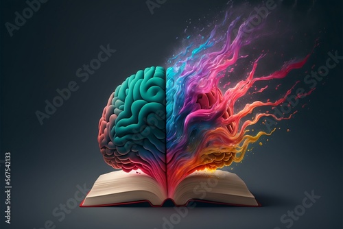 3d illustration of colorful human brain