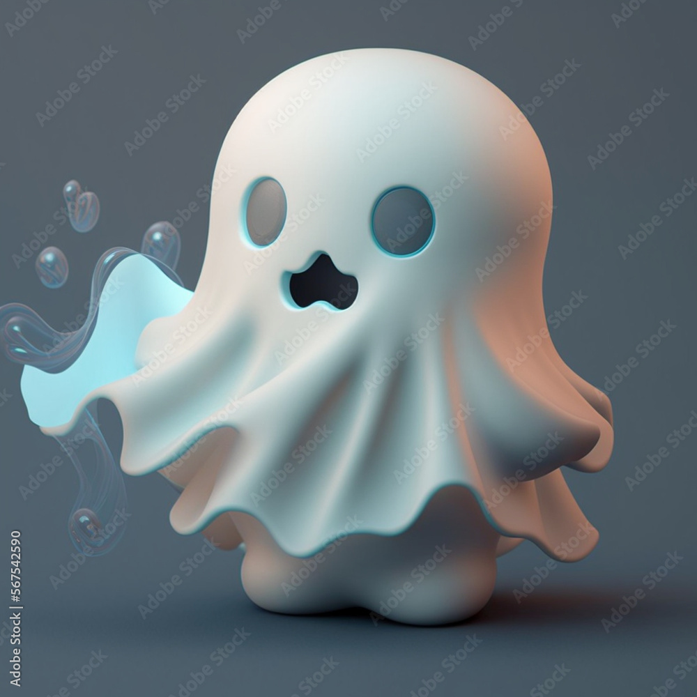 cute 3d ghost toy, generative ai cute 3d ghost toy, generative ai