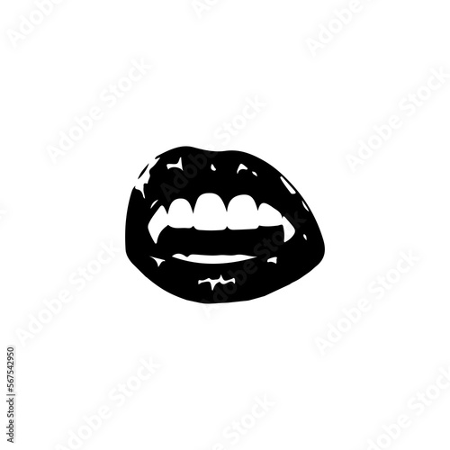 vector illustration of woman s black lips