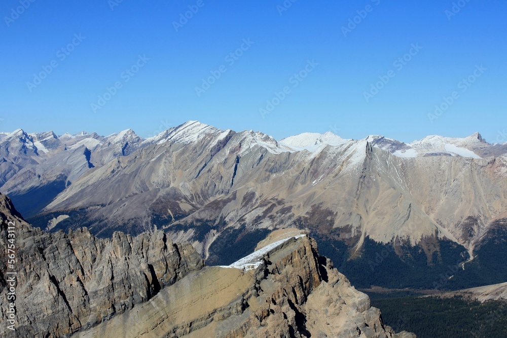 View towards Red Deer Valley at the summit of Ptarmigan Peak