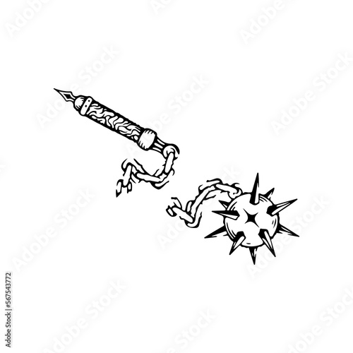 mace war weapon vector illustration