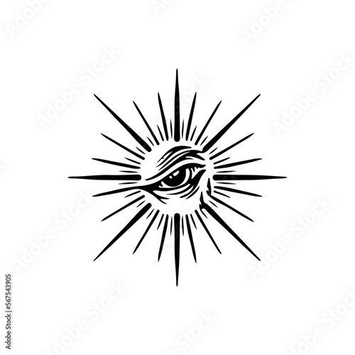 vector illustration of eye with rays concept