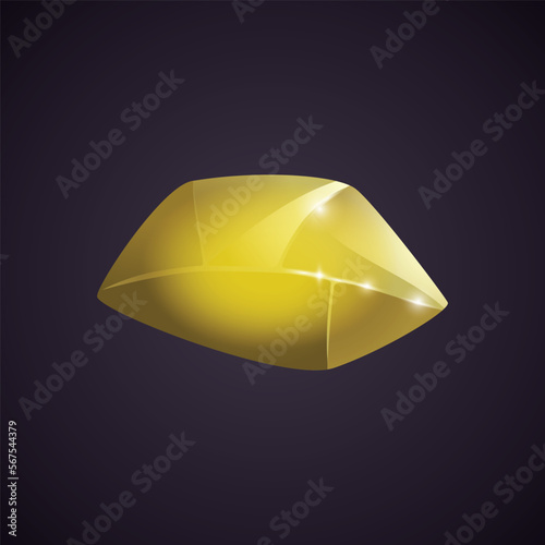 Crystal and natural mineral. Cartoon Magic Gemstone. Game asset. vector illustration