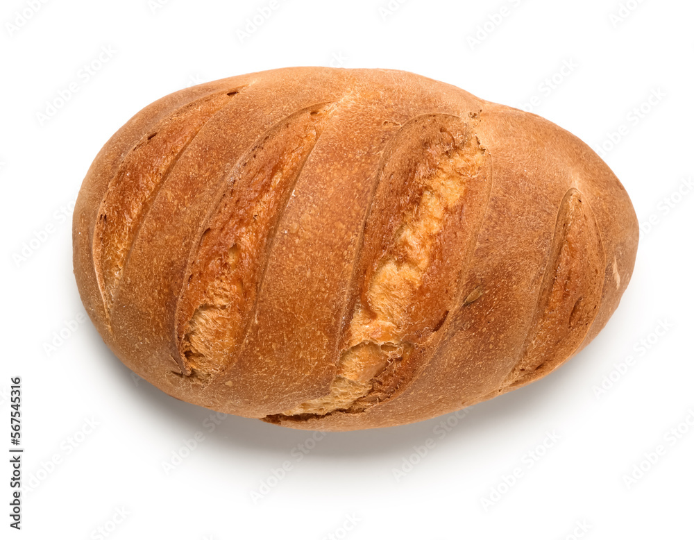 Loaf of fresh bread isolated on white background Loaf of fresh bread isolated on white background