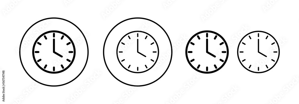 Clock icon vector for web and mobile app. Time sign and symbol. watch icon Clock icon vector for web and mobile app. Time sign and symbol. watch icon