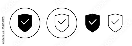Shield check mark icon vector for web and mobile app. Protection approve sign. Insurance icon