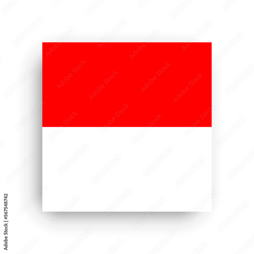 Square vector flag of Indonesia Square vector flag of Indonesia