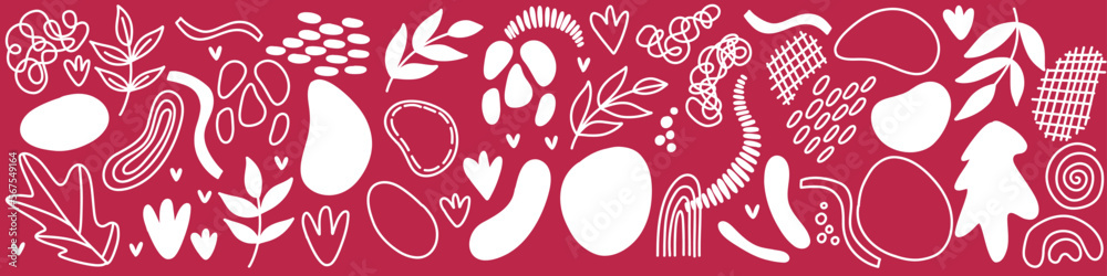 Vector abstarct shapes. For surface design, printing on paper and fabric. Handdrawn waves, shapes, circles, flowers, leaves, branches. For social media post design
Vector abstarct shapes. For surface design, printing on paper and fabric. Handdrawn waves, shapes, circles, flowers, leaves, branches. For social media post design