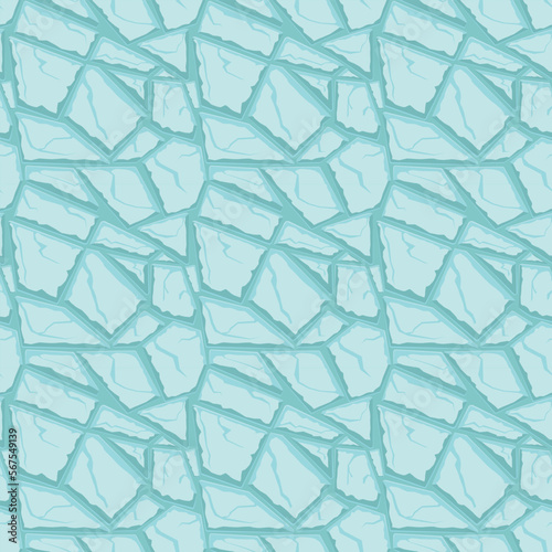 Cartoon game texture  ice surface seamless pattern. Game asset walls and environment background