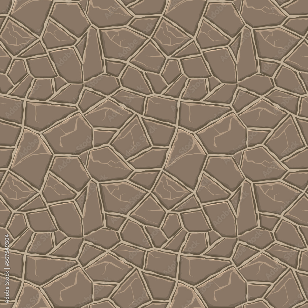Cartoon game texture, rocks, dirt and ground surface seamless pattern. Game asset wall and environment background Cartoon game texture, rocks, dirt and ground surface seamless pattern. Game asset wall and environment background