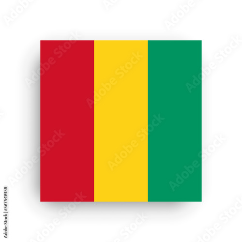 Square vector flag of Guinea