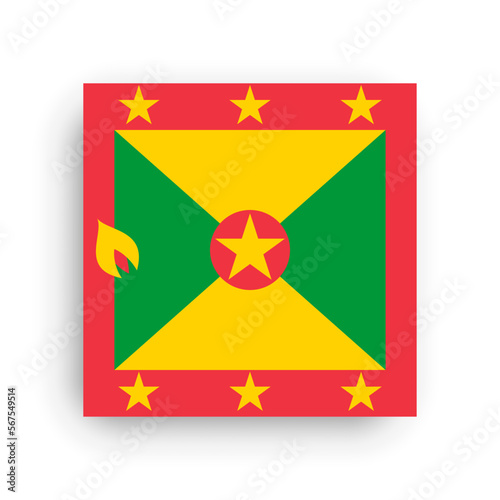 Square vector flag of Grenada photo