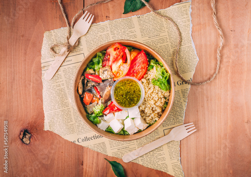 salad with vegetables and cheese