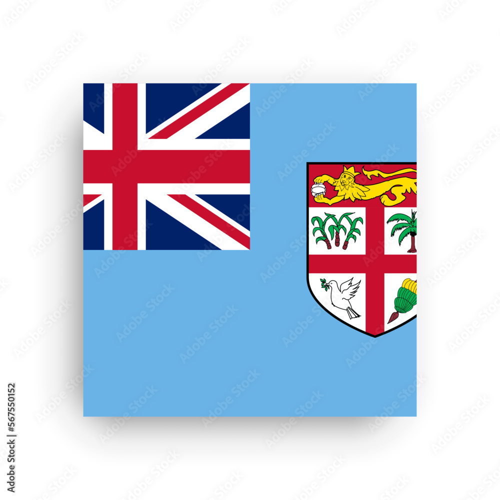 Fototapeta premium Square vector flag of Fiji