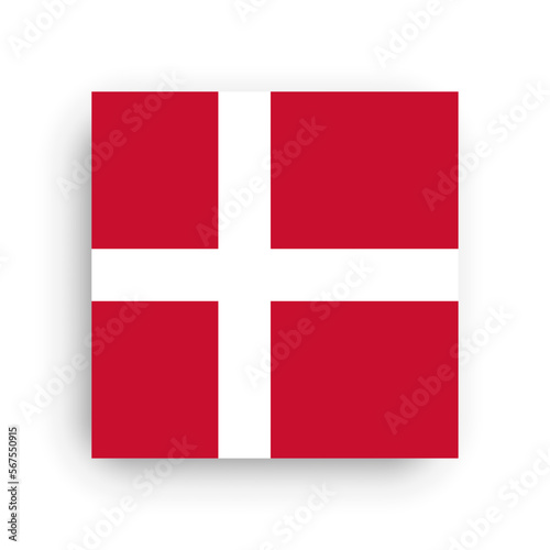 Square vector flag of Denmark