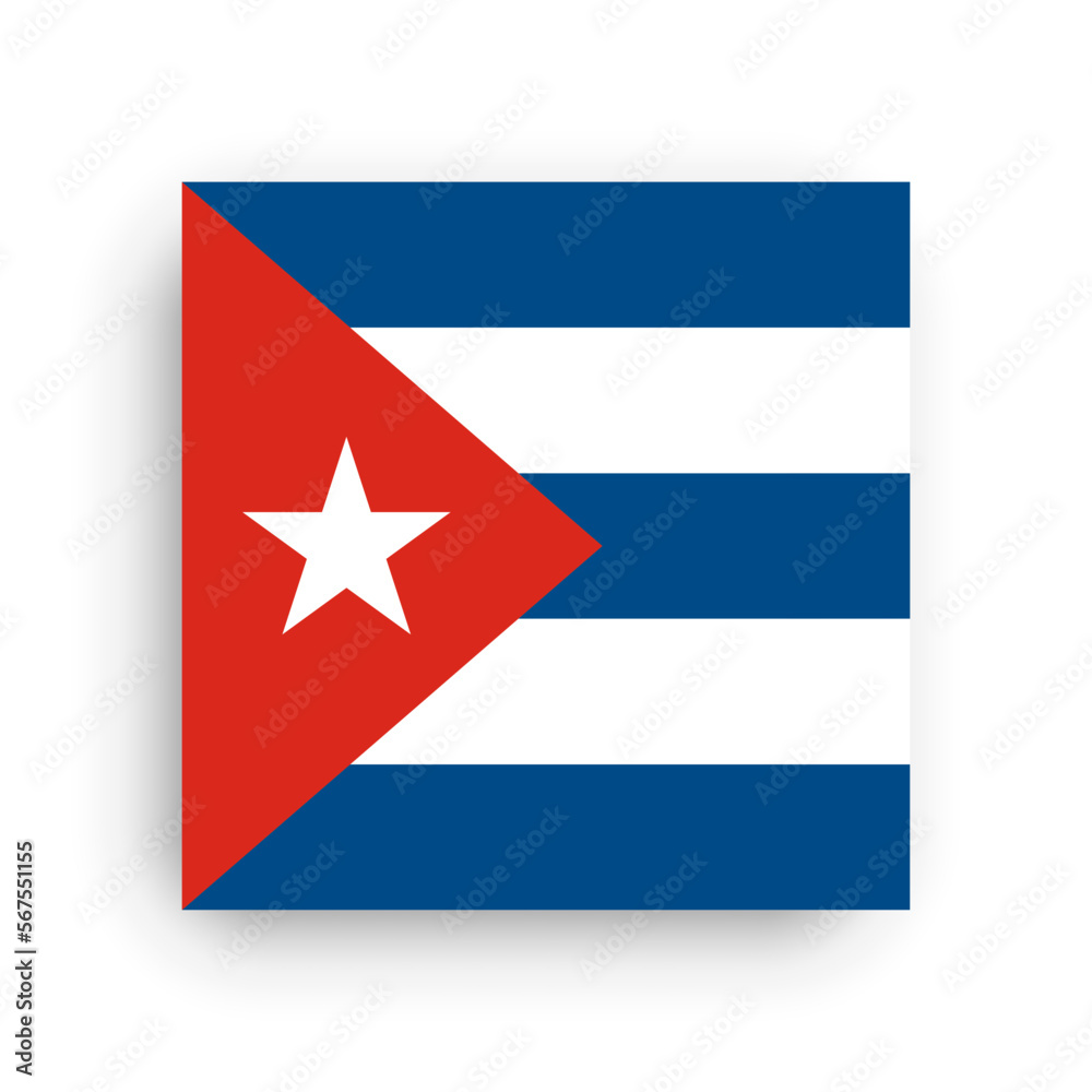 Square vector flag of Cuba Square vector flag of Cuba
