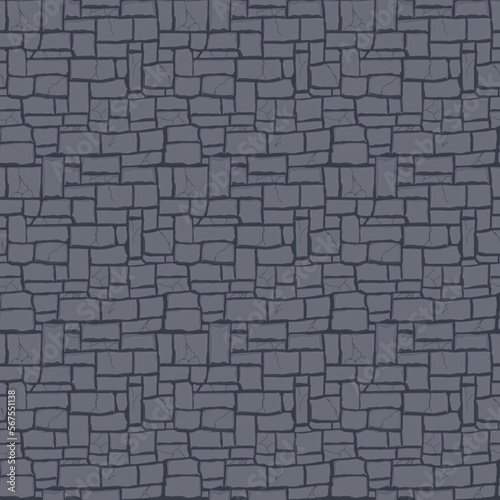 Cartoon game texture, rocks, dirt and ground surface seamless pattern. Game asset wall and environment background
