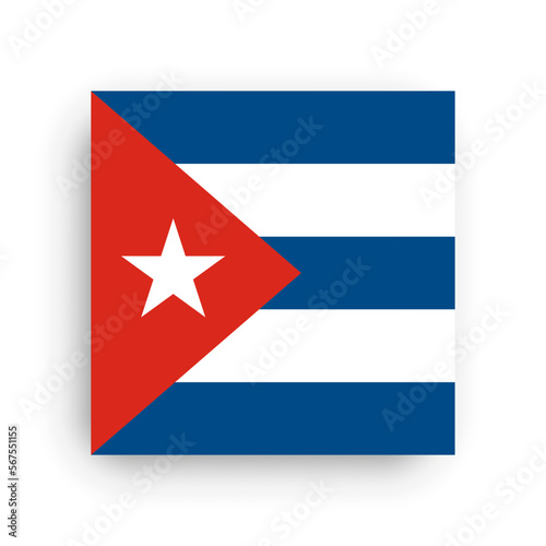 Square vector flag of Cuba