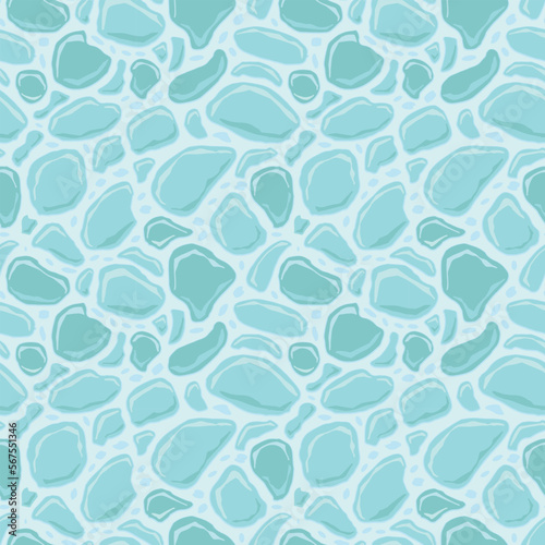 Cartoon game texture, ice surface seamless pattern. Game asset walls and environment background