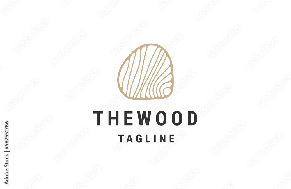 Wood logo icon design template flat vector