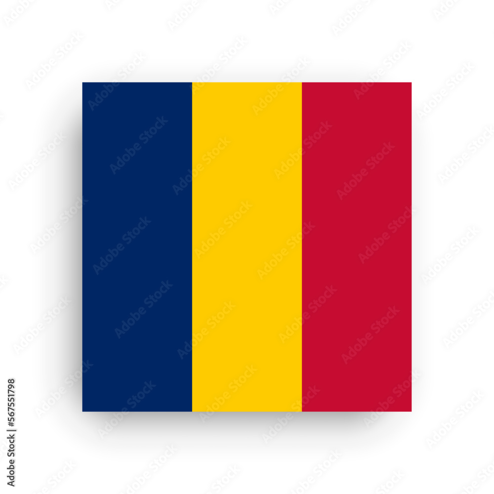 Square vector flag of Chad Square vector flag of Chad