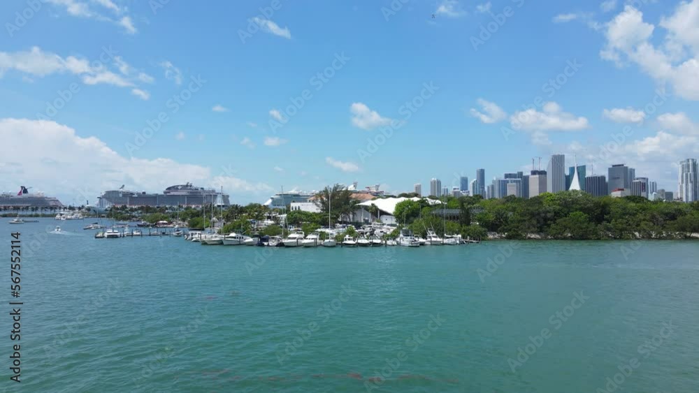 Miami, Florida USA. Drone Aerial View, Yachting and Sailboat Marina Miami, Florida USA. Drone Aerial View, Yachting and Sailboat Marina