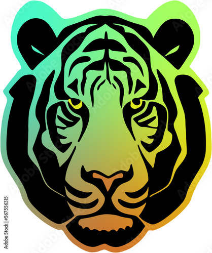 Tiger Logo Iridescent Vector