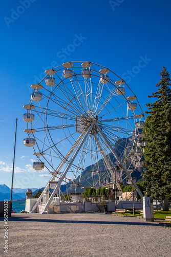 Big Wheel of Lecco city in the southeastern shore of Lake Como, in northern Italy.