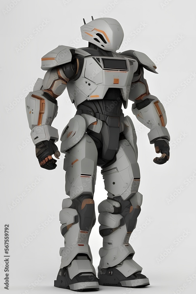 Fototapeta premium AI generated Humanoid cyborg robot