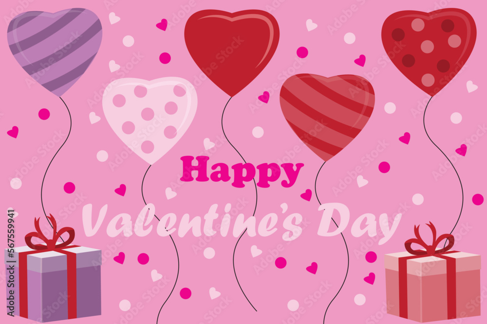vector love balloon valentines day celebration background