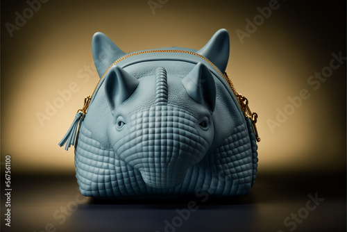 rinho inspired womens bag, purse, isolated background, animals inspired, generative ai photo